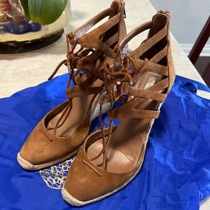 Aquazzura Brown Wedge Sandals Size 38.5